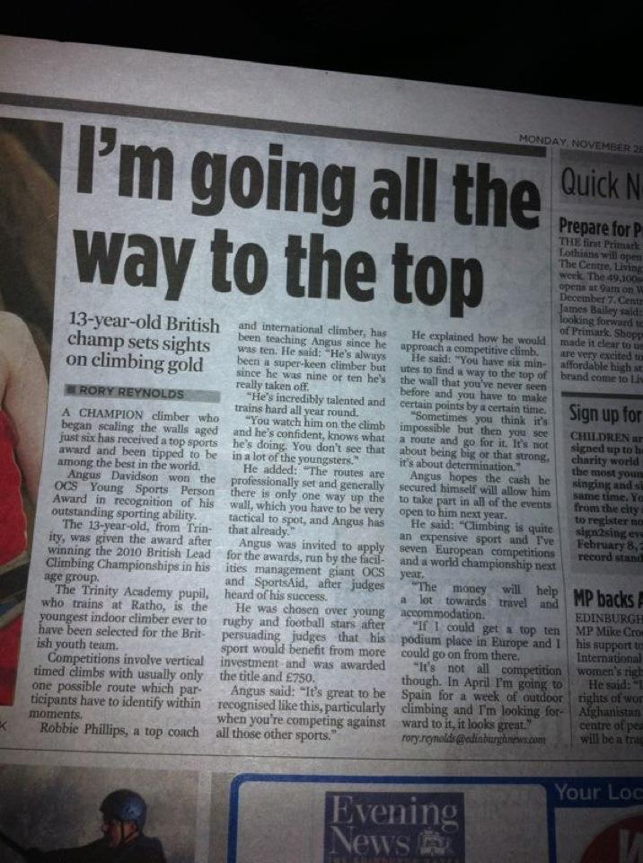 Angus in the paper : )